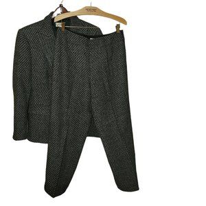 Talbots Black & White & Gray Tweed Blazer and Slacks Set/Pants Suit - Like New